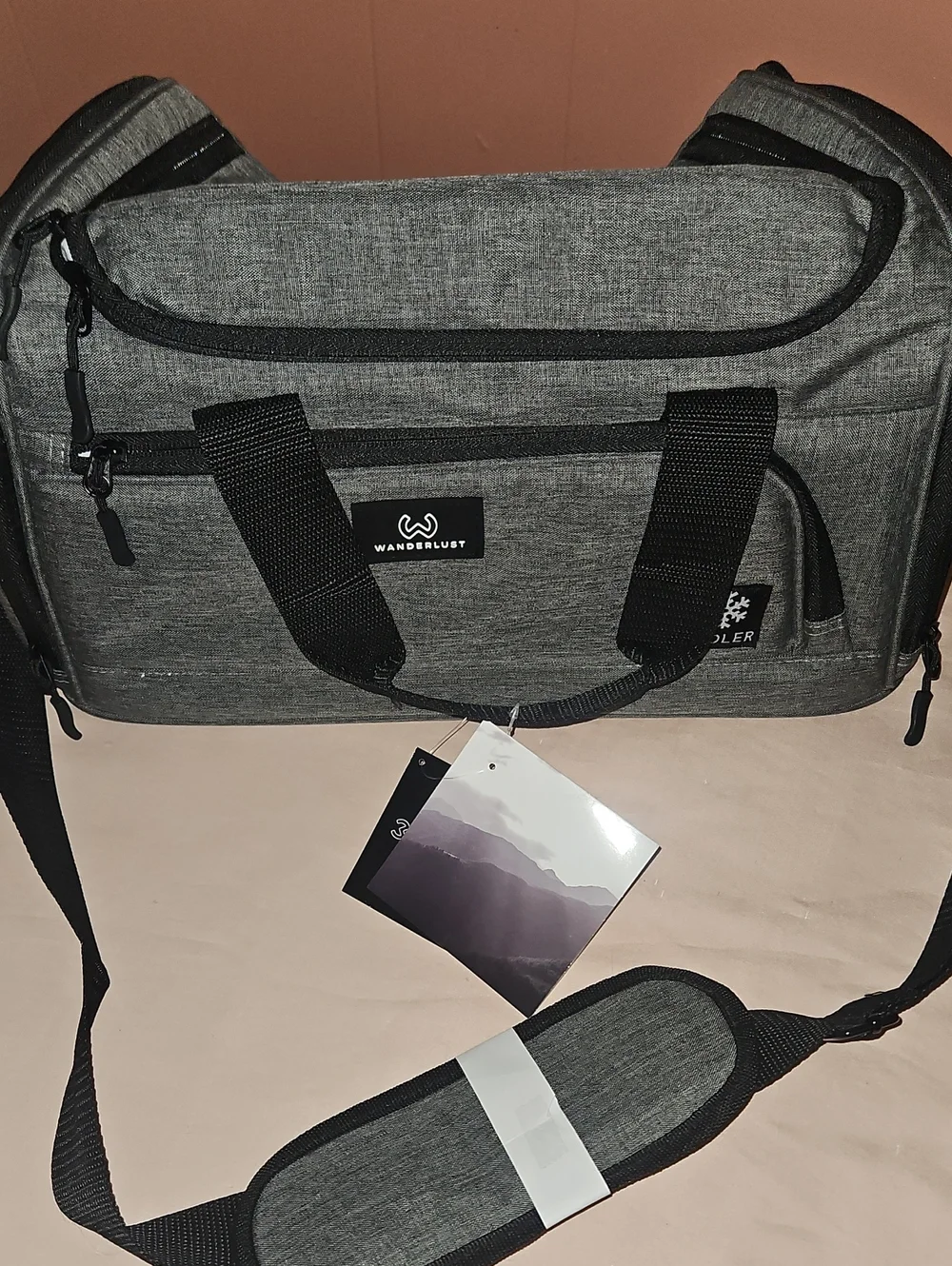 WANDERLUST Gray Travel Duffel Cooler Bag - Convertible Shoulder & Hand Carry
